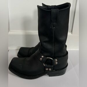 Double H Mens Barry Harness Boots Size 8.5 D Black Leather Square USA Work